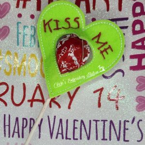 Kiss Me Heart Valentine Lollipop Holder