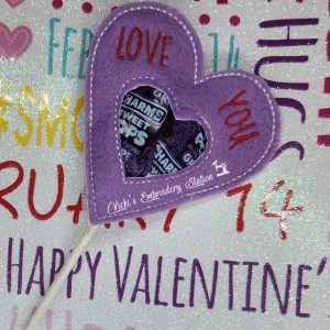 Love You Heart Valentine Lollipop Holder