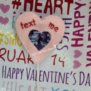 Text Me Heart Valentine Lollipop Holder