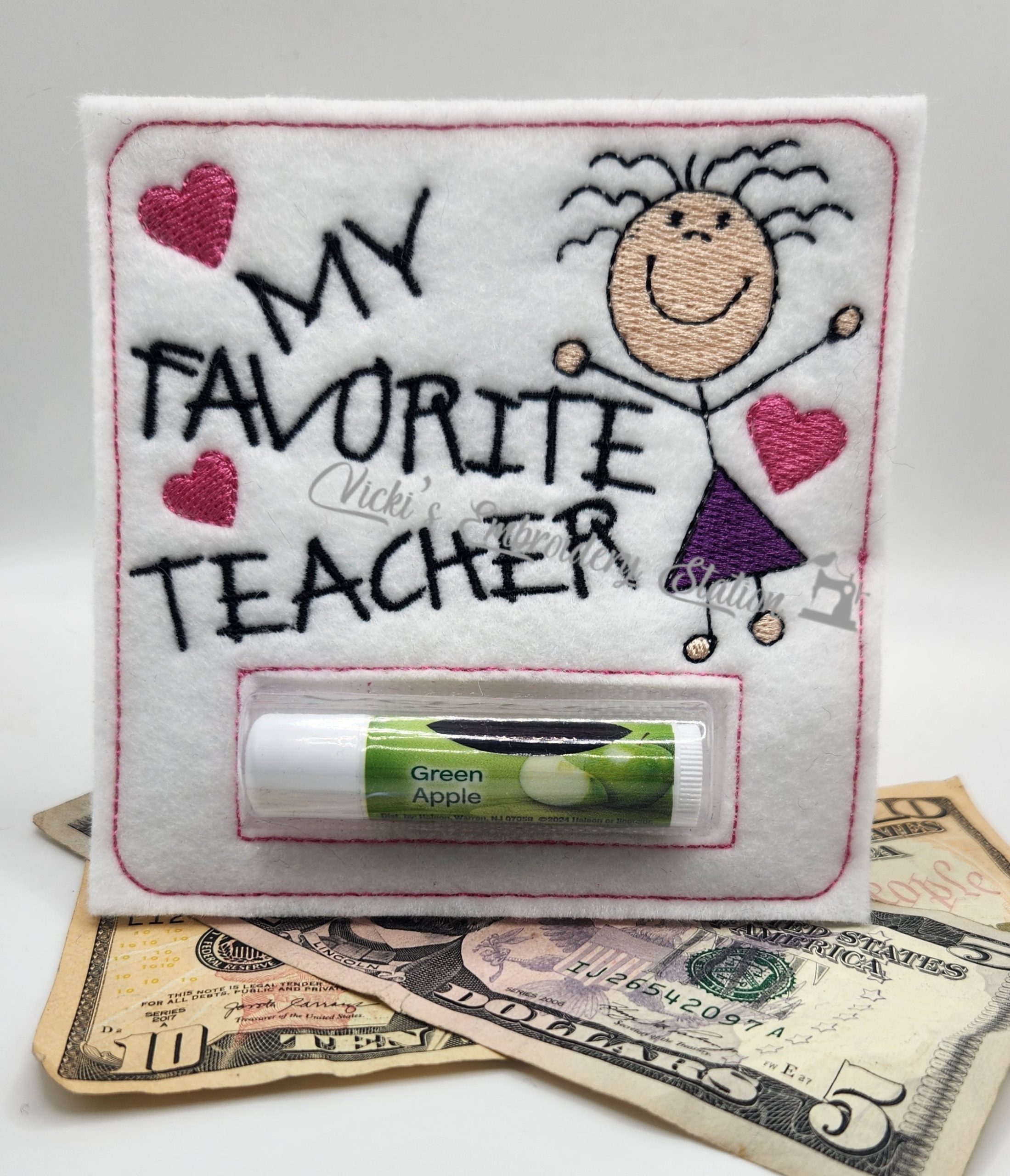 Favorite Teacher Stick Figure-Female Money Holder