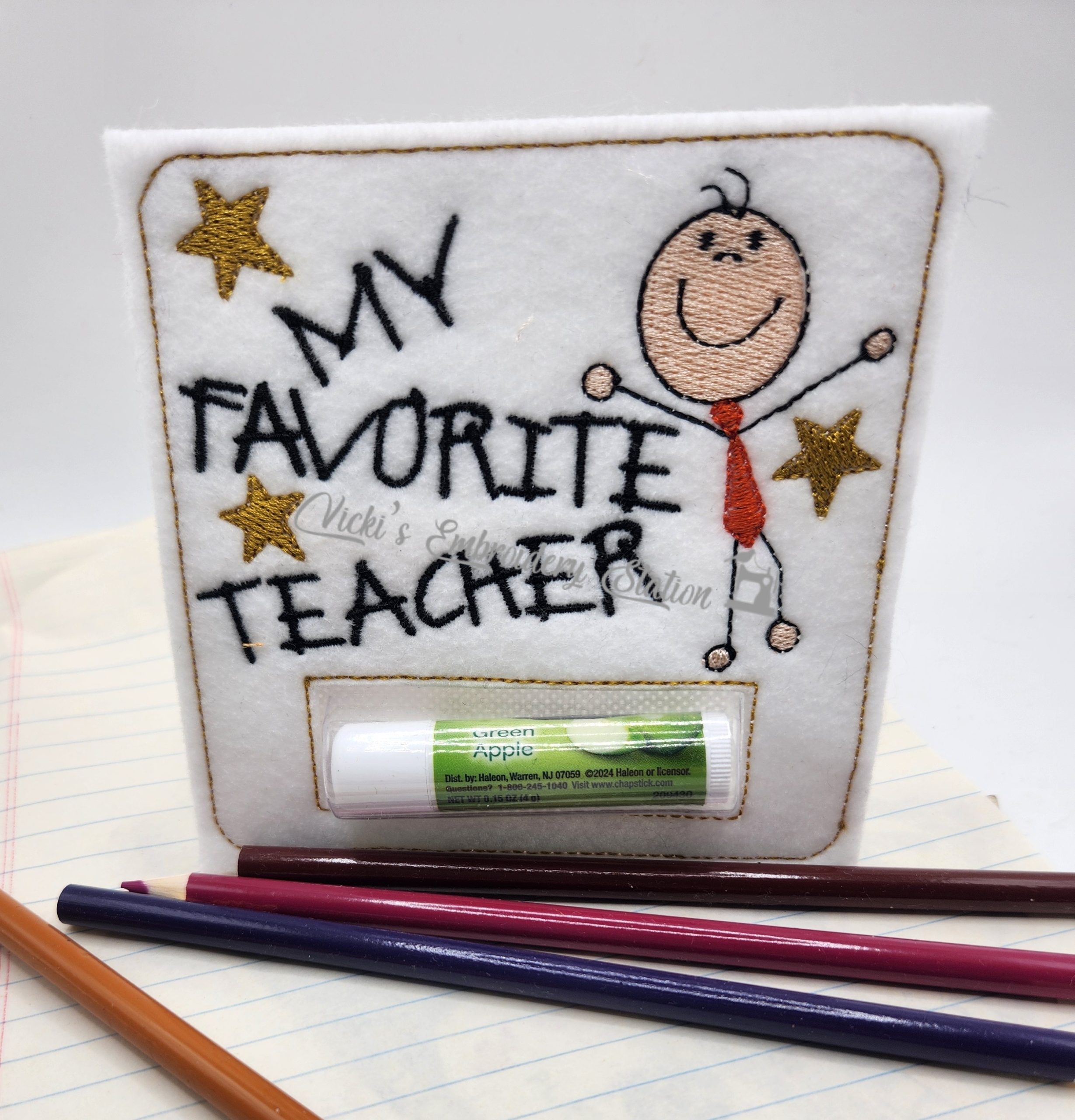 Favorite Teacher Stick Figure-Male Money Holder