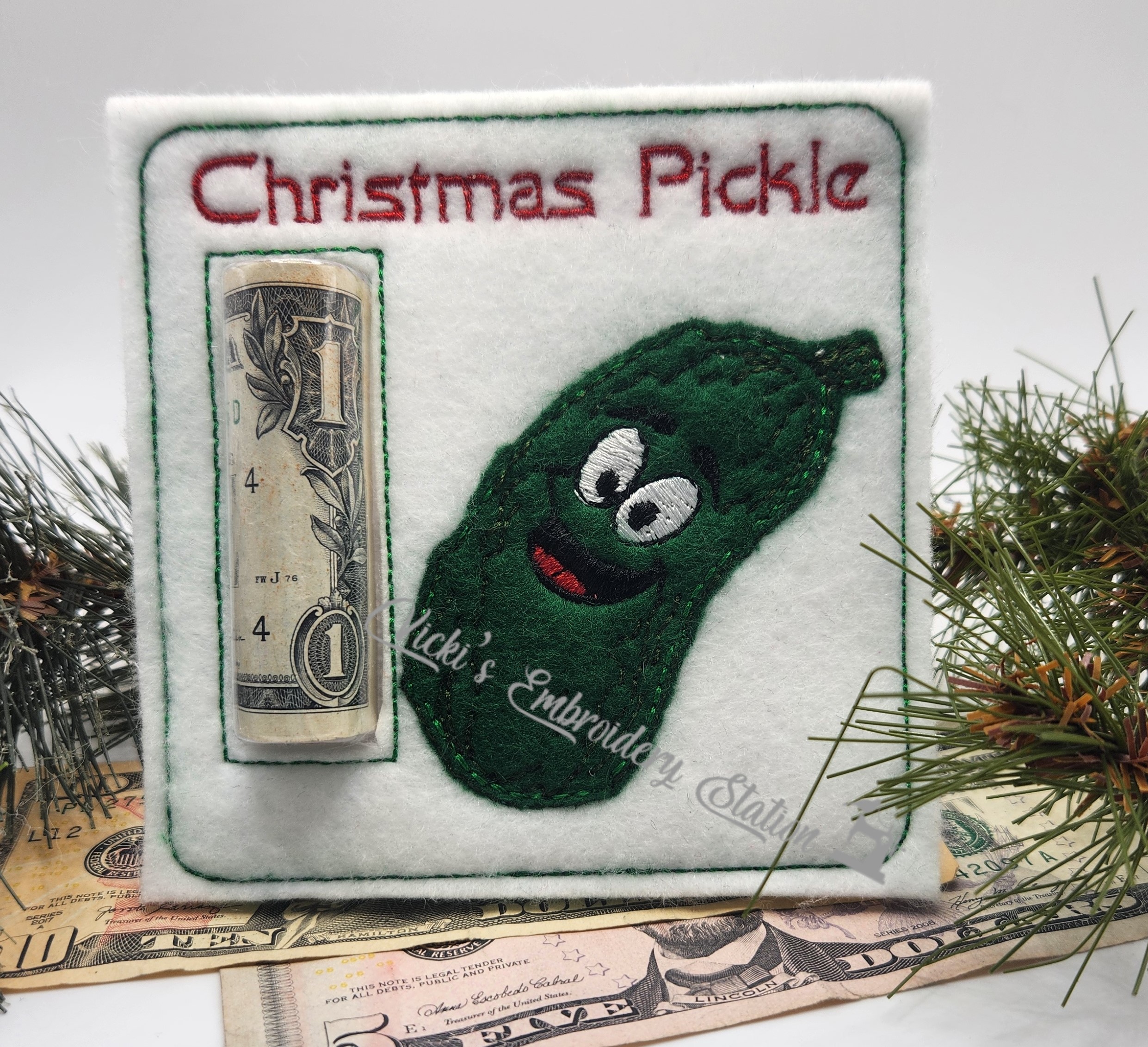Christmas Pickle Money Holder