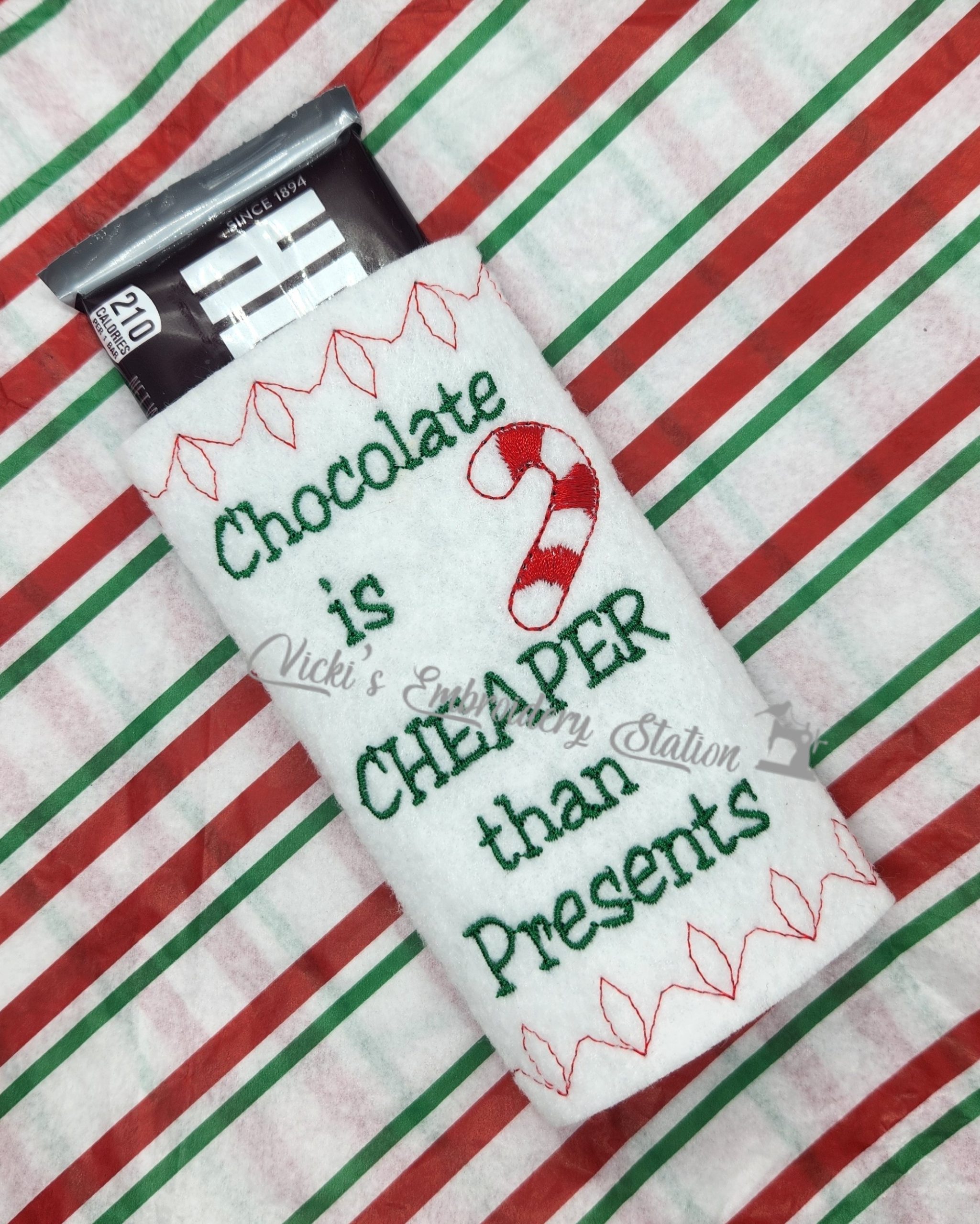 Chocolate Is Cheaper Than Presents Candy Bar Wrapper