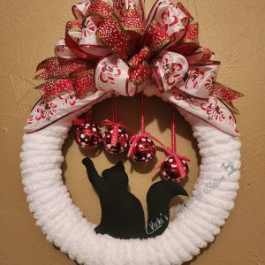 Reaching Cat Silhouette Wreath Add-On