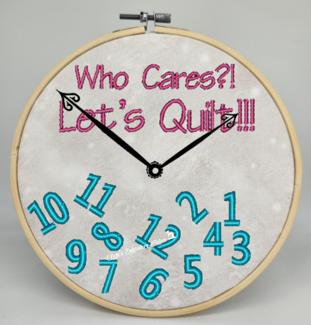 Who Cares? Let's Quilt! Clock