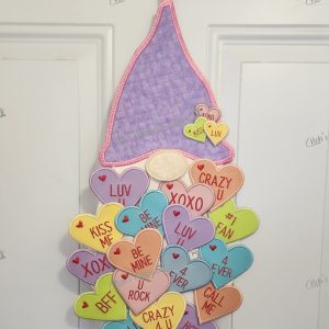 Gnome Conversation Heart Valentine Wall Hanging