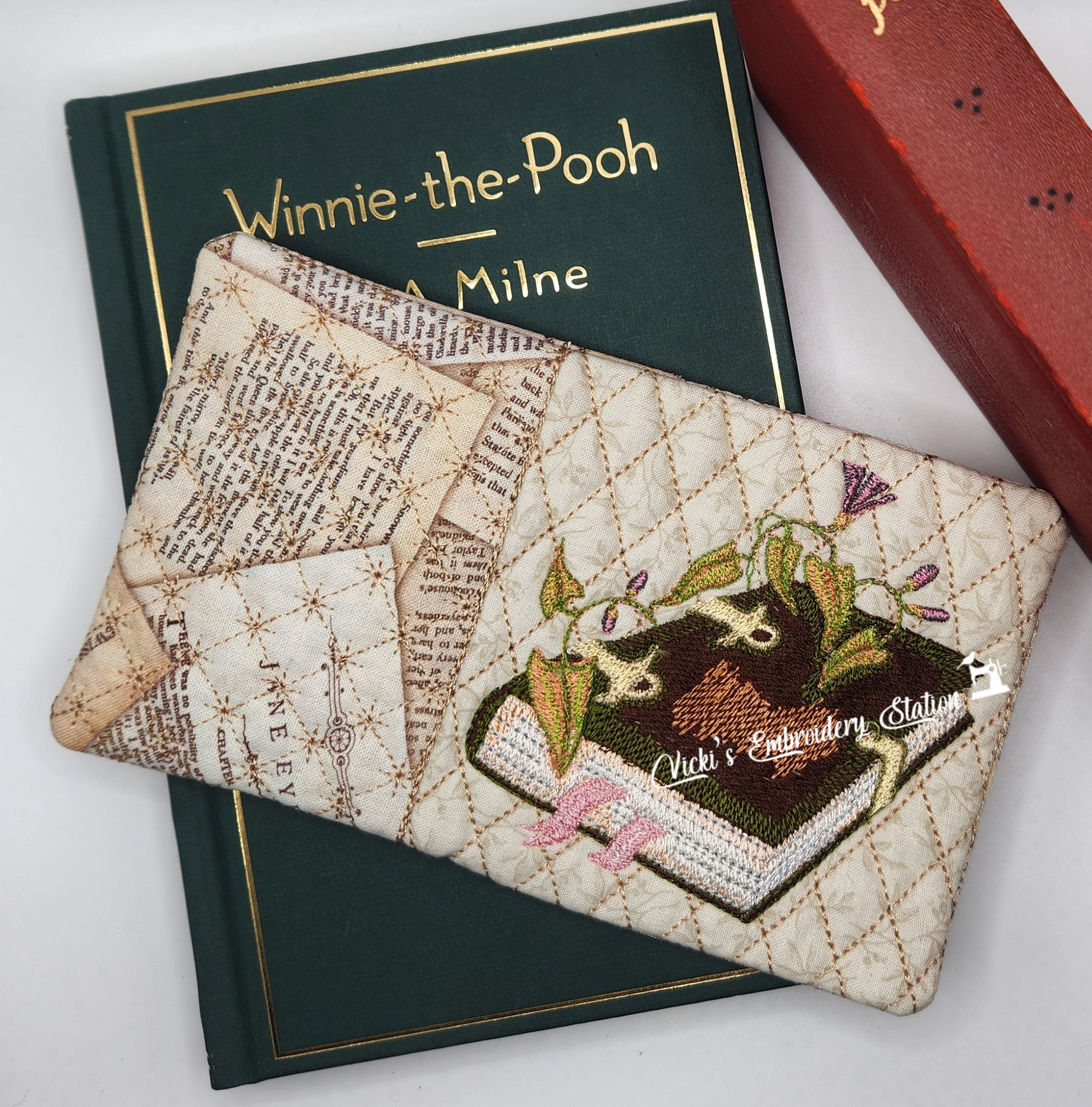 Book with Flowers Mug Rug