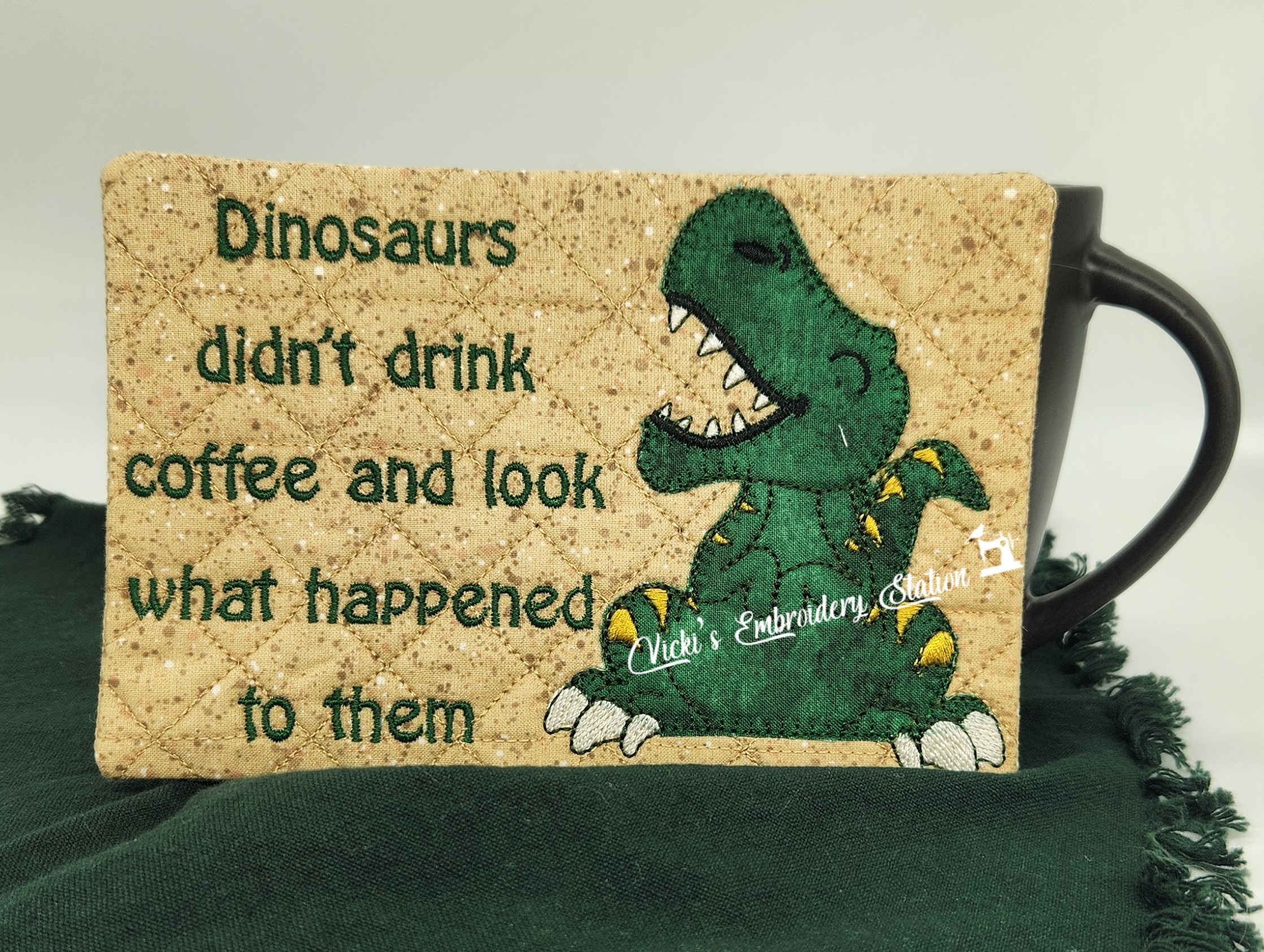 Dinos Didn't Drink Coffee Mug Rug