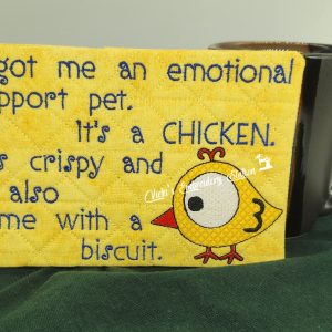 Emotional Support Chicken Mug Rug